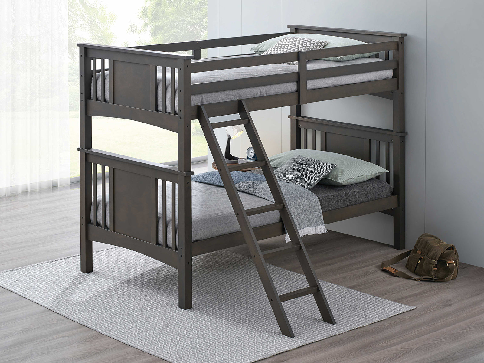 Spring Creek Bunk Bed, Twin/Twin, Stain Gray