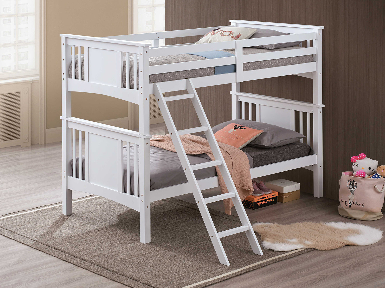 Spring Creek Bunk Bed, Twin/Twin, White