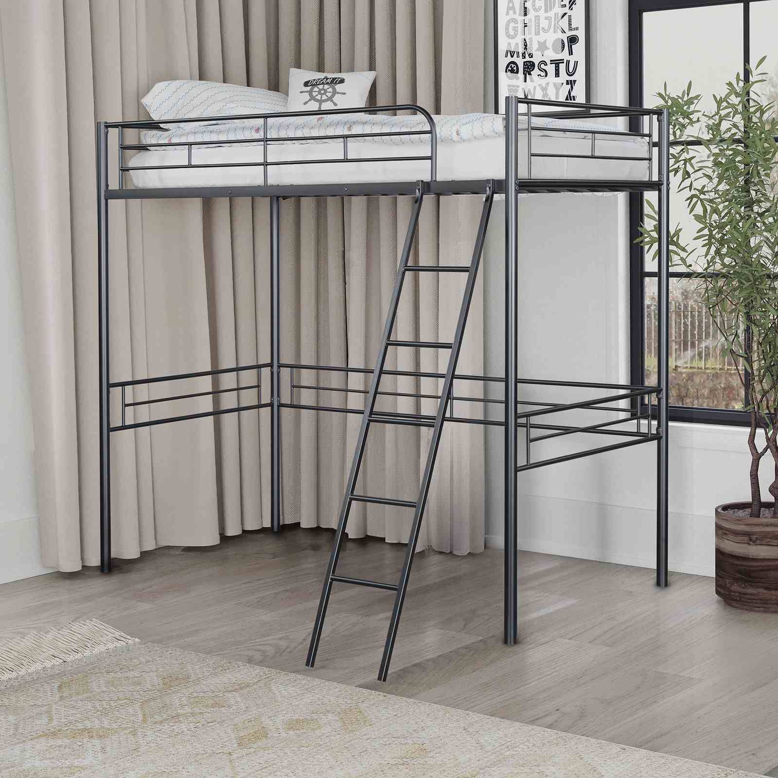 Myles - Twin Loft Bed (K/D), Black