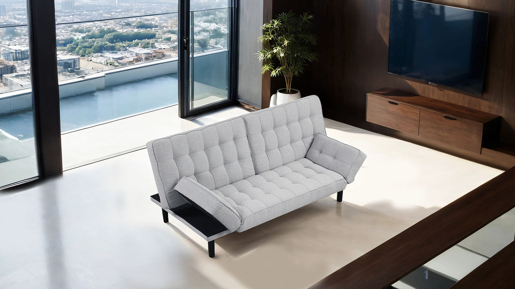 Bellevue - Futon Sofa, Light Gray