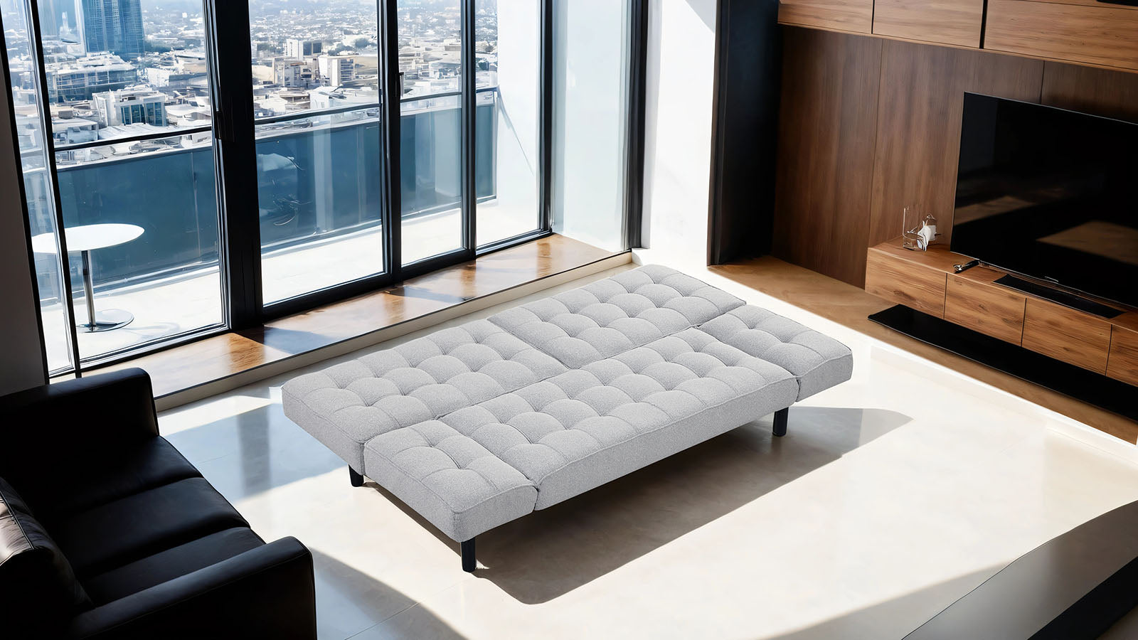Bellevue - Futon Sofa, Light Gray