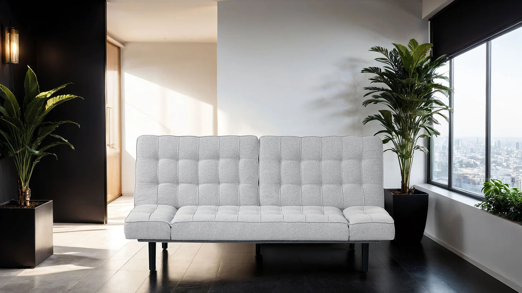 Bellevue - Futon Sofa, Light Gray