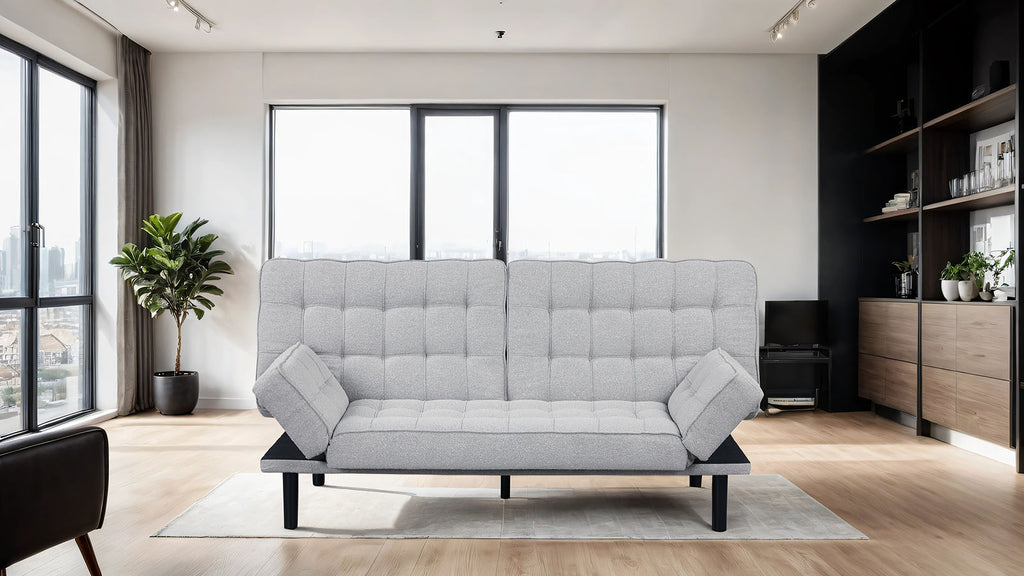 Bellevue - Futon Sofa, Light Gray