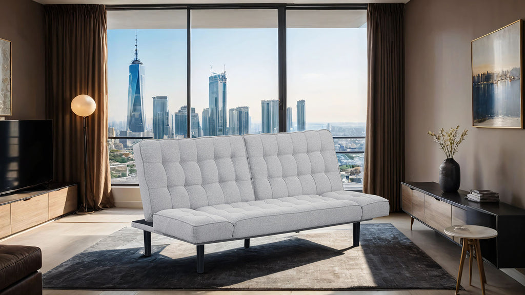Bellevue - Futon Sofa, Light Gray