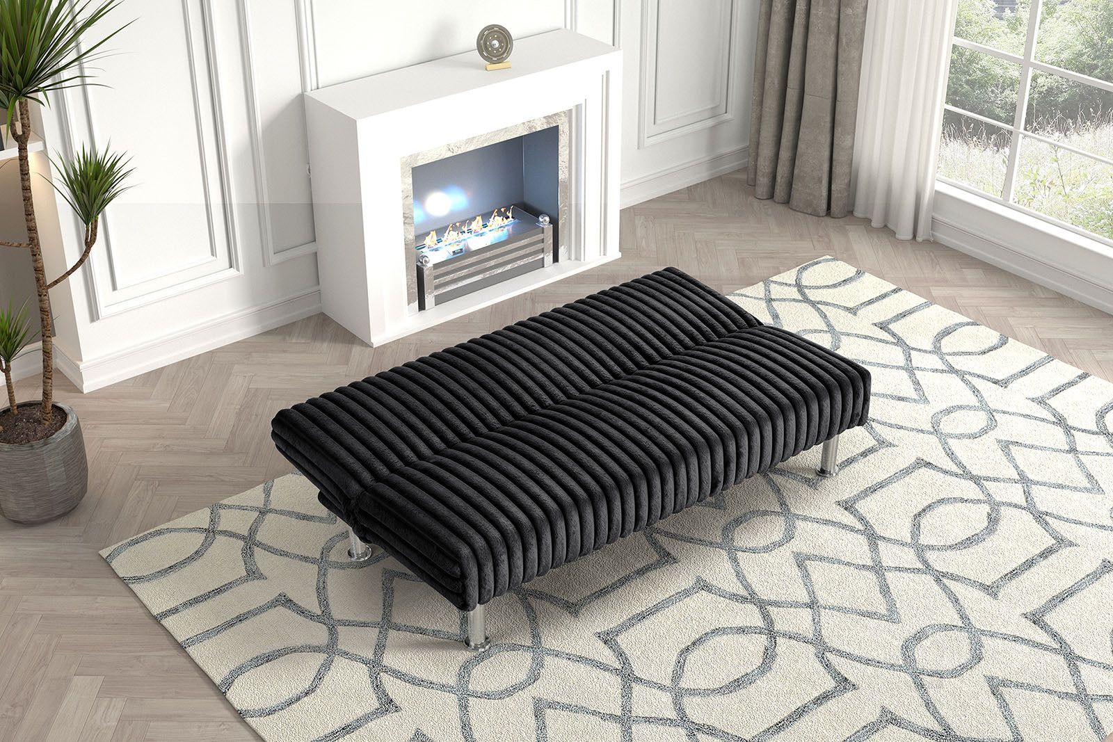 Hinwil Futon Sofa Bed, converted to bed
