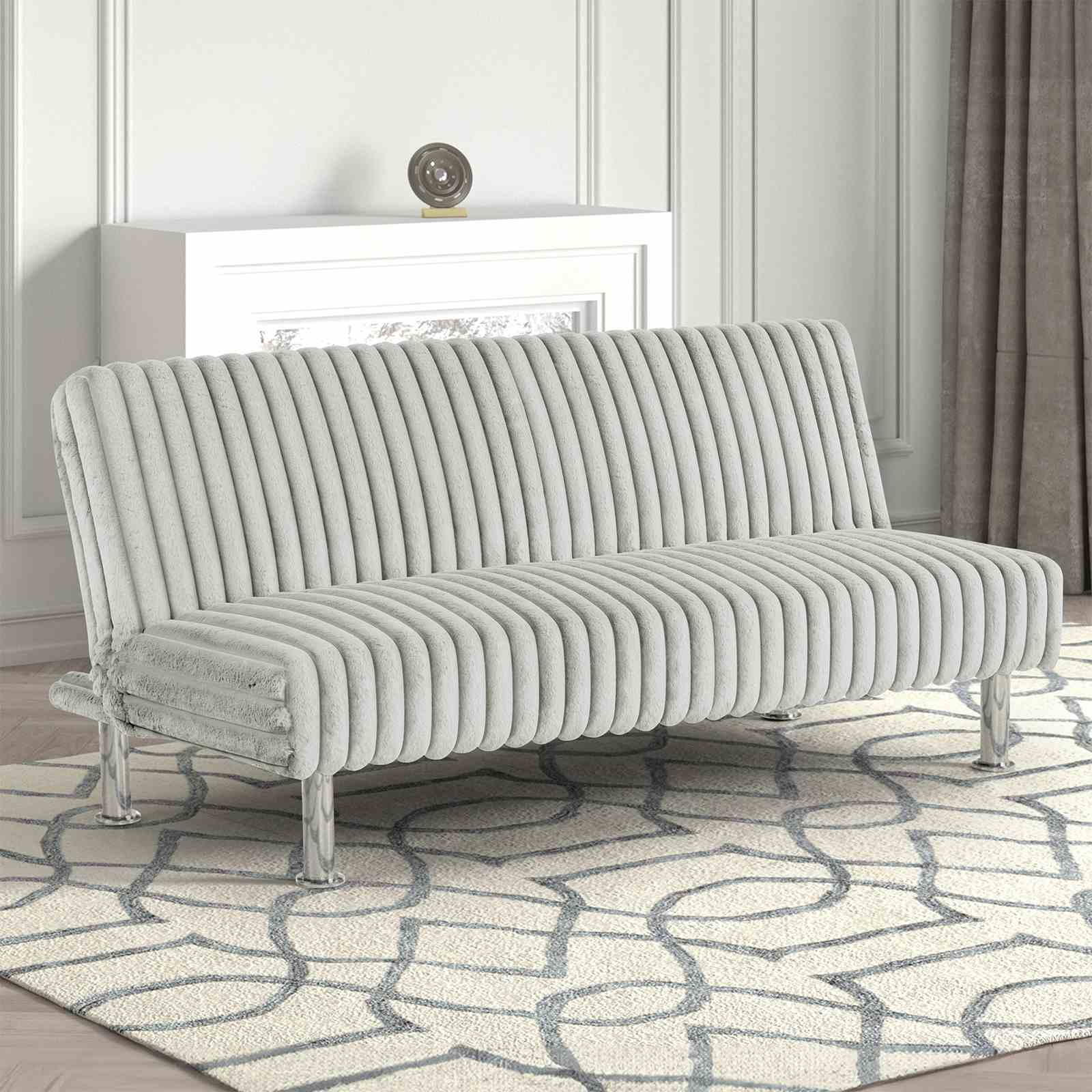 Hinwil Futon Sofa Bed, Light Gray