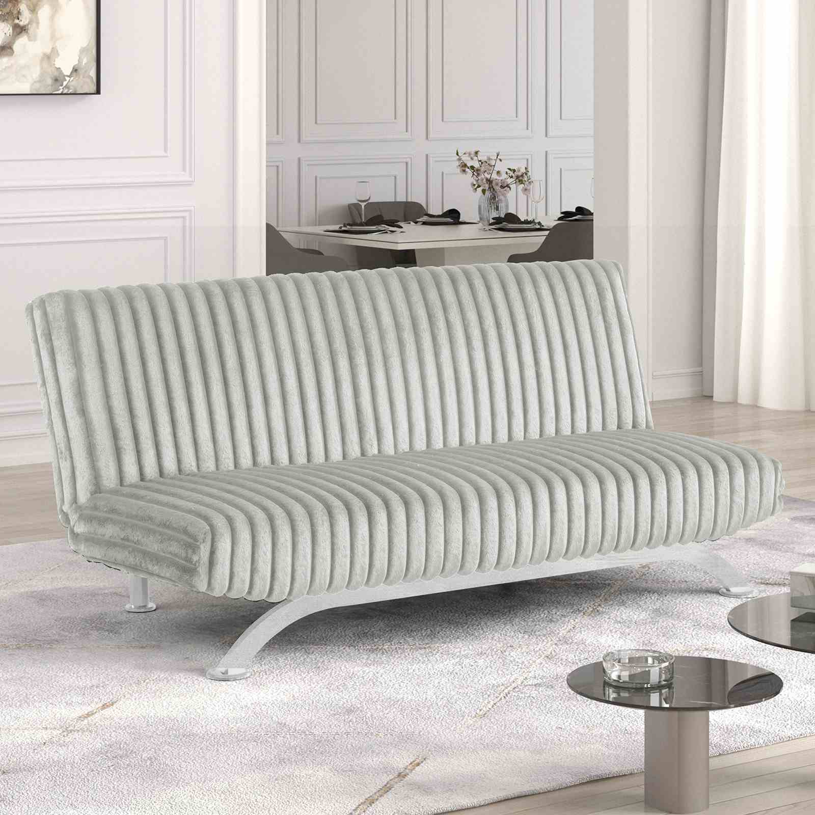 Villeneuve Futon Sofa Bed, Light Gray