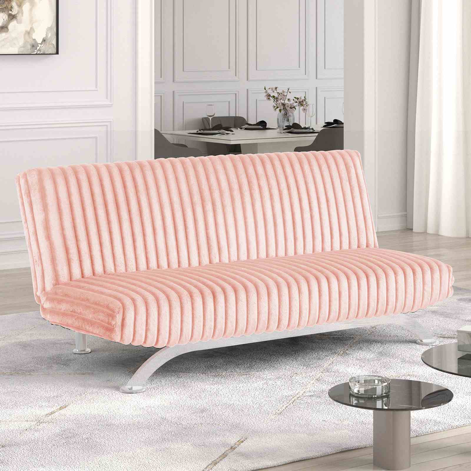 Villeneuve Futon Sofa Bed, Pink