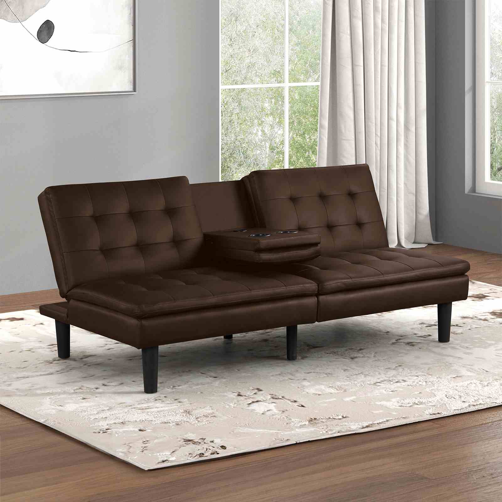 Eidsberg Futon Sofa Bed, Brown
