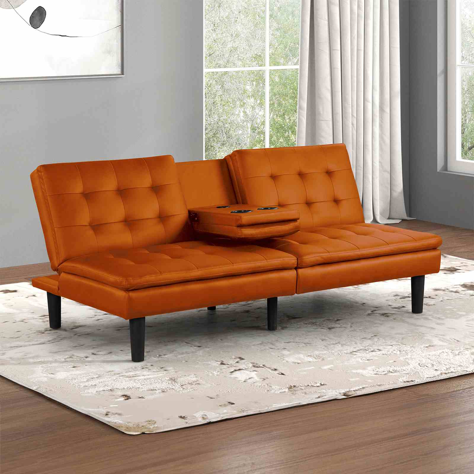 Eidsberg Futon Sofa Bed, Orange