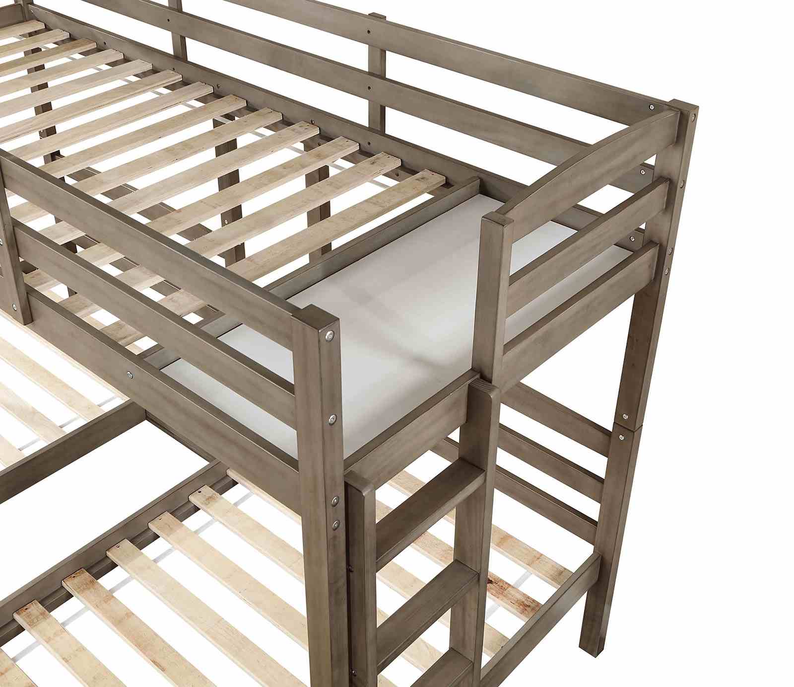 Hortense - Triple Twin Bunk Bed, Warm Gray