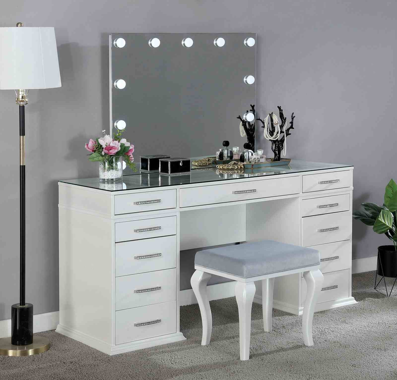 Valentina Vanity w/ Stool, White