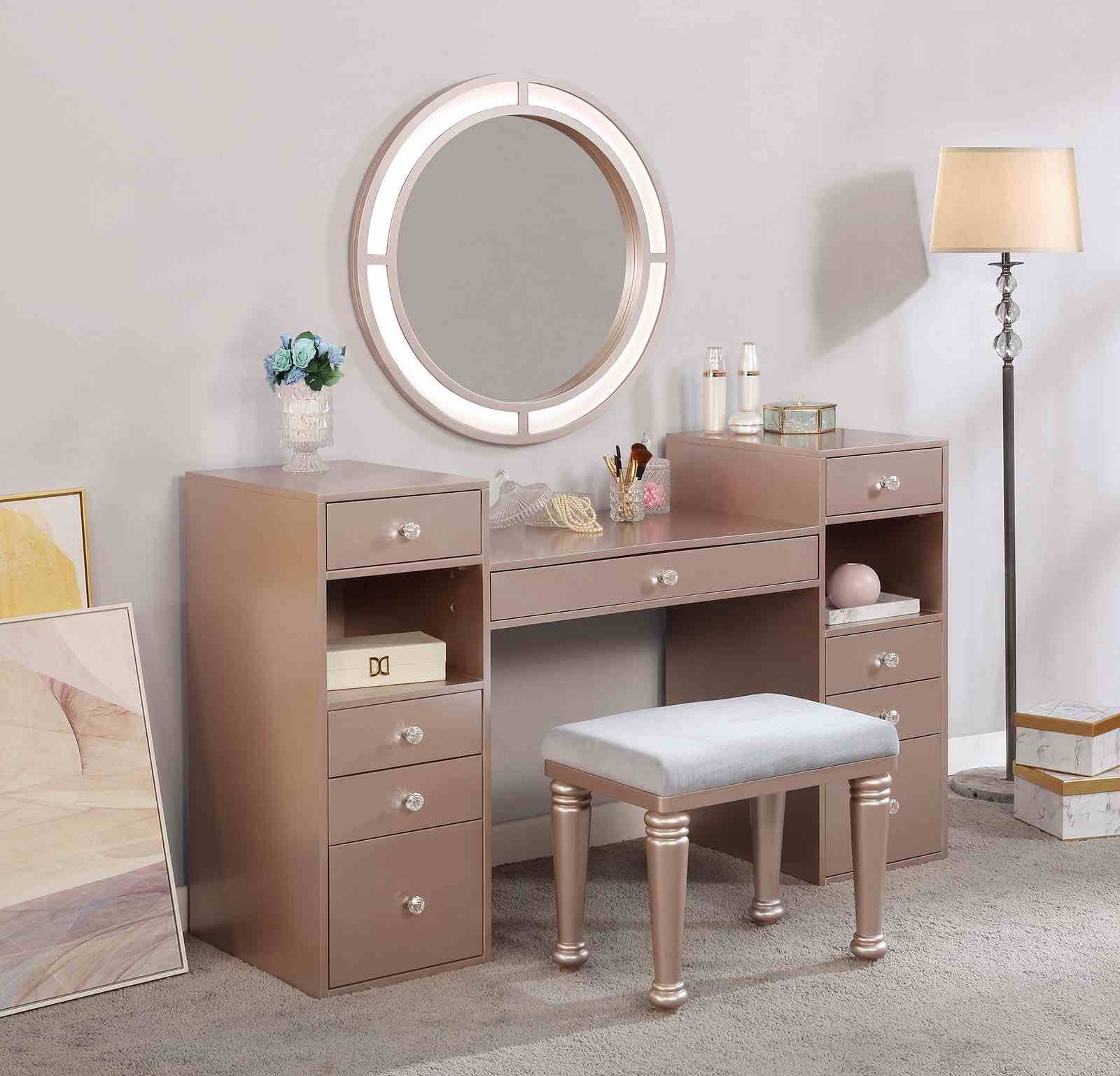 Yasmine - Vanity w/ Stool, Blush