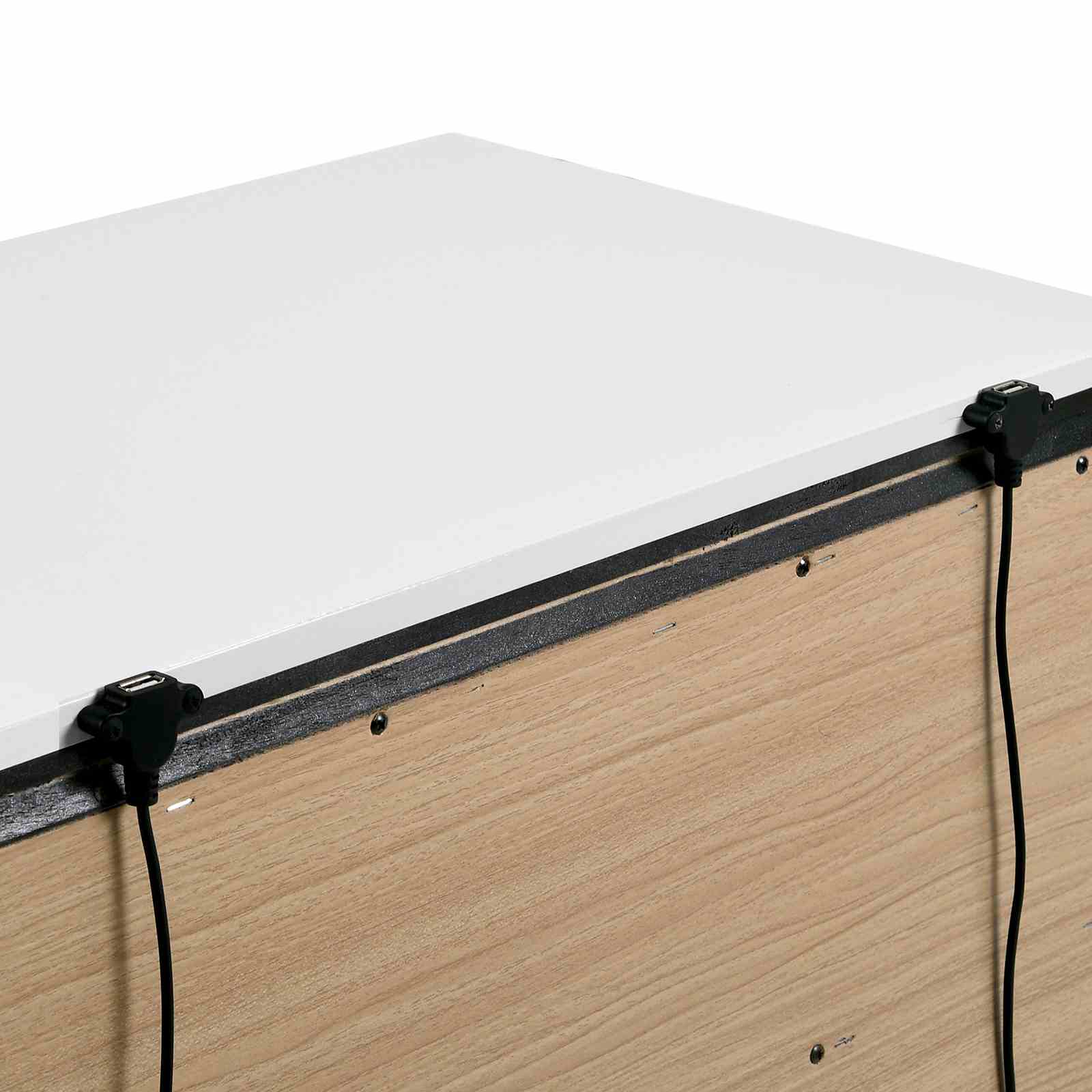 Birsfelden - Nightstand w/ USB, White