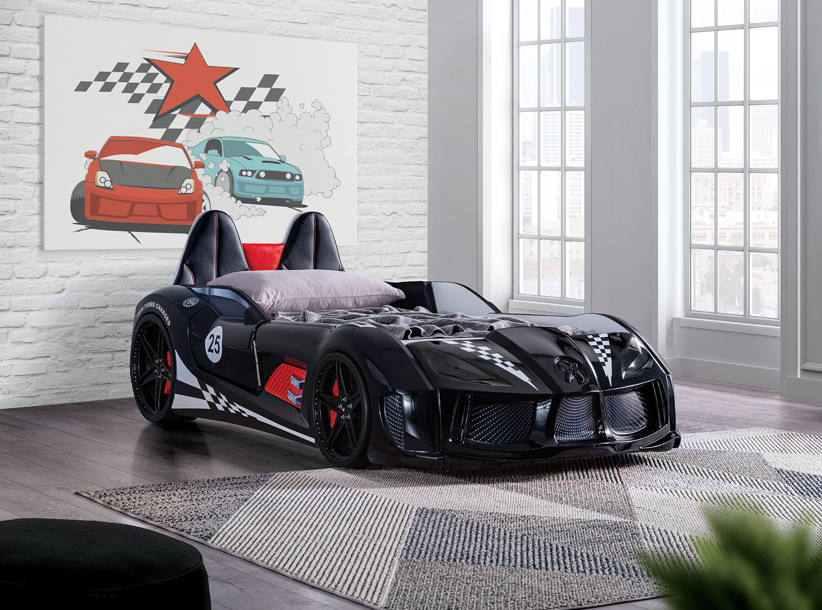 Trackster - Twin Car Bed, Black