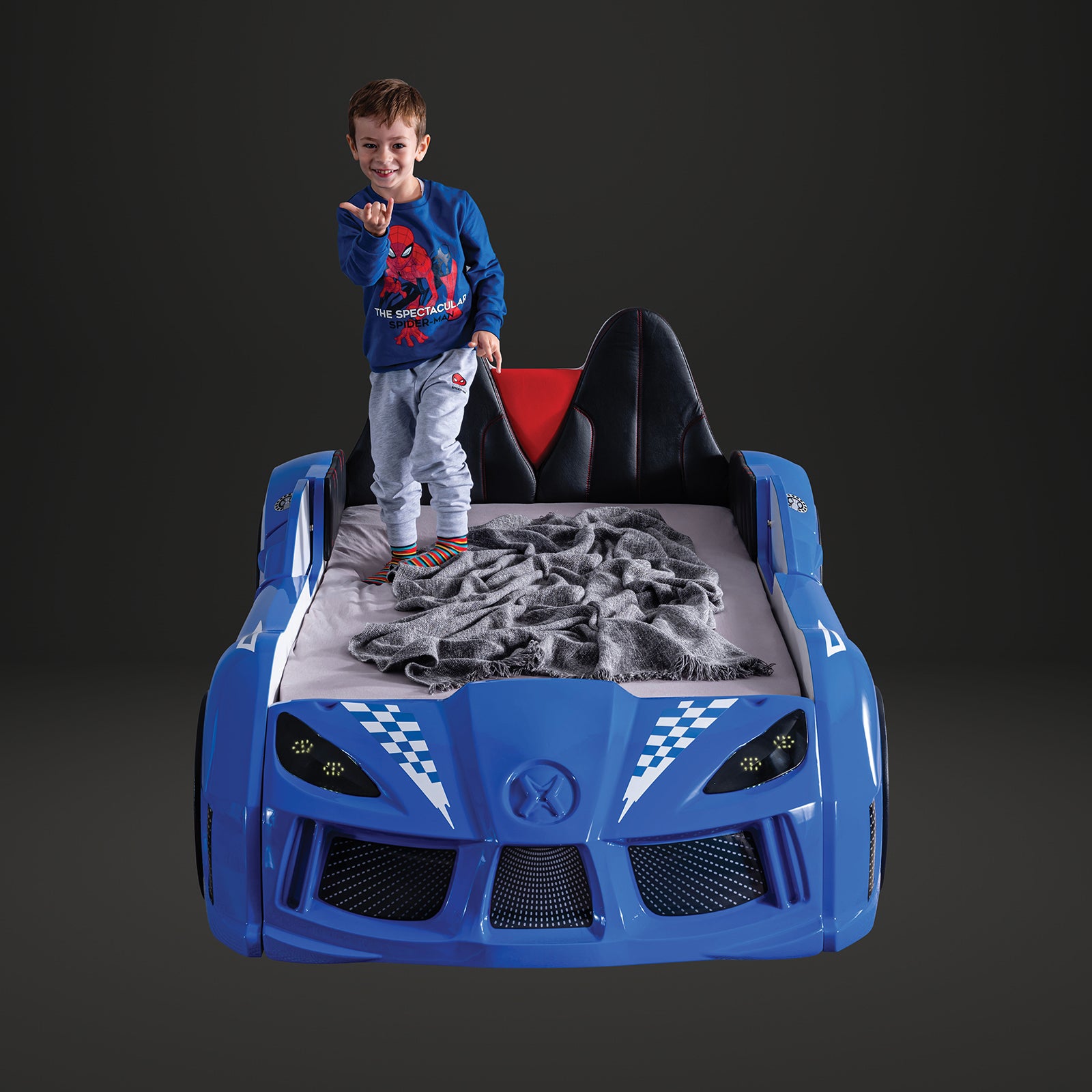 Trackster - Twin Car Bed, Blue