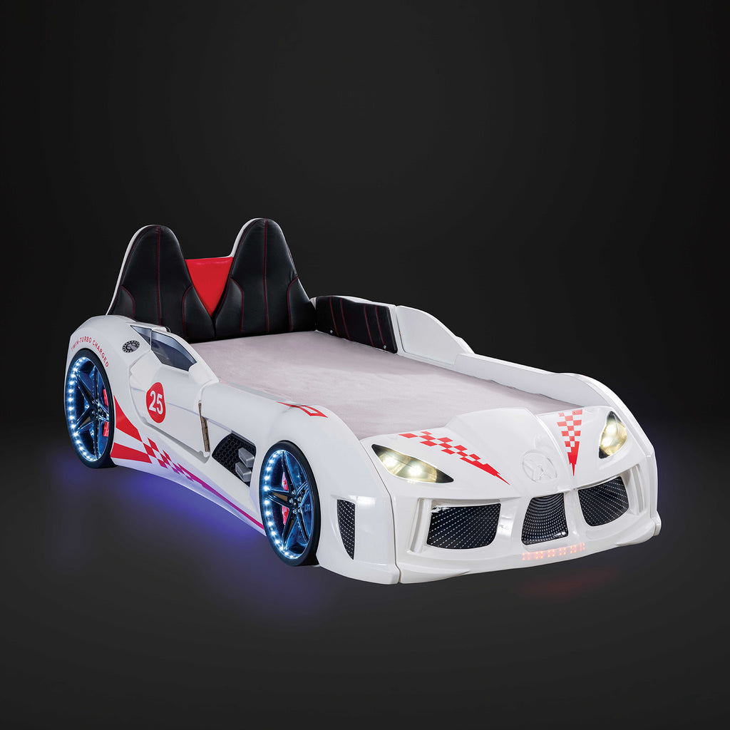 Trackster - Twin Car Bed, White