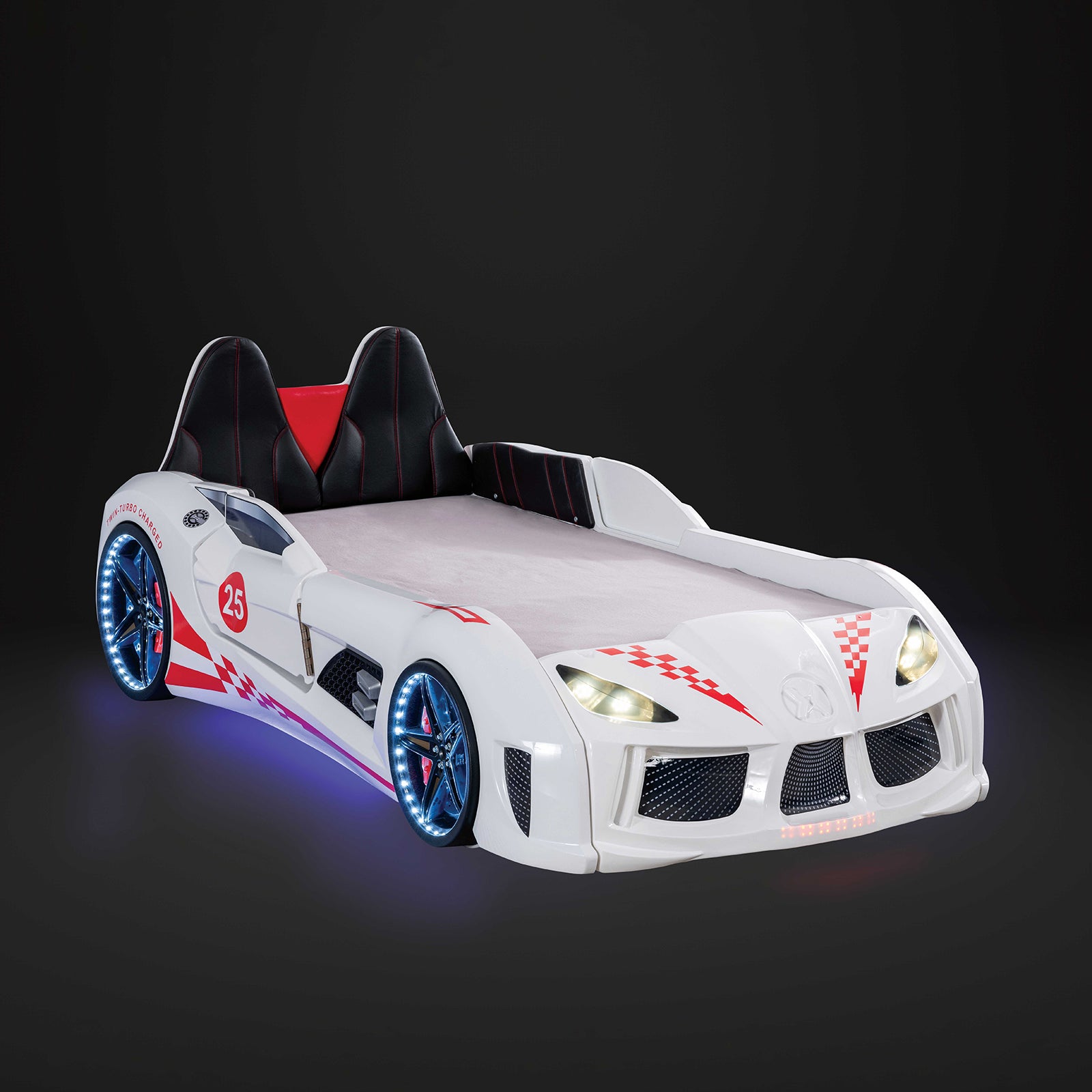 Trackster - Twin Car Bed, White