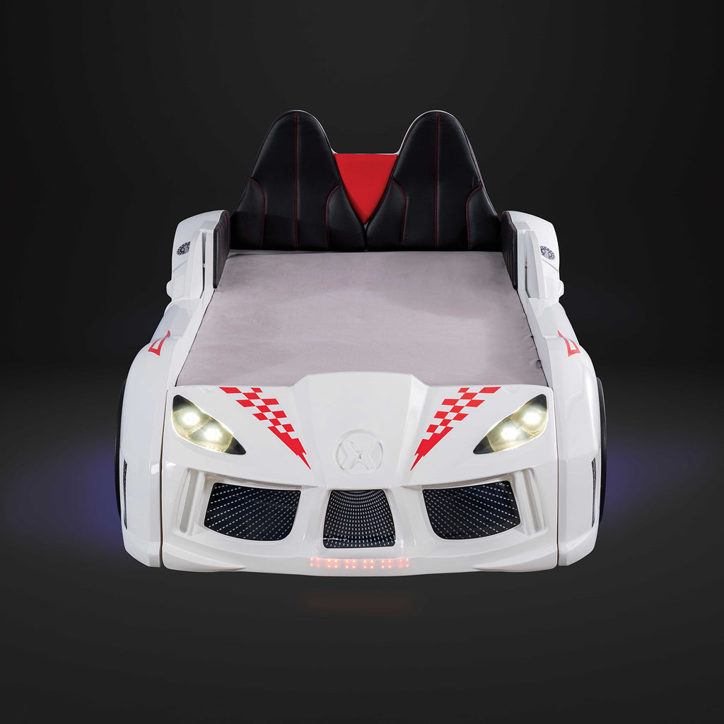 Trackster - Twin Car Bed, White