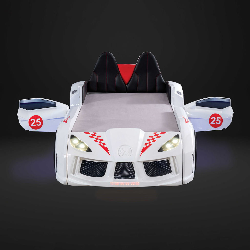 Trackster - Twin Car Bed, White