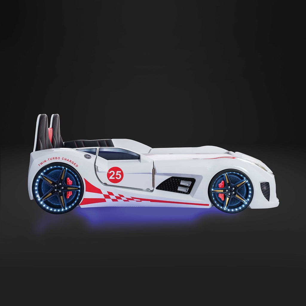 Trackster - Twin Car Bed, White