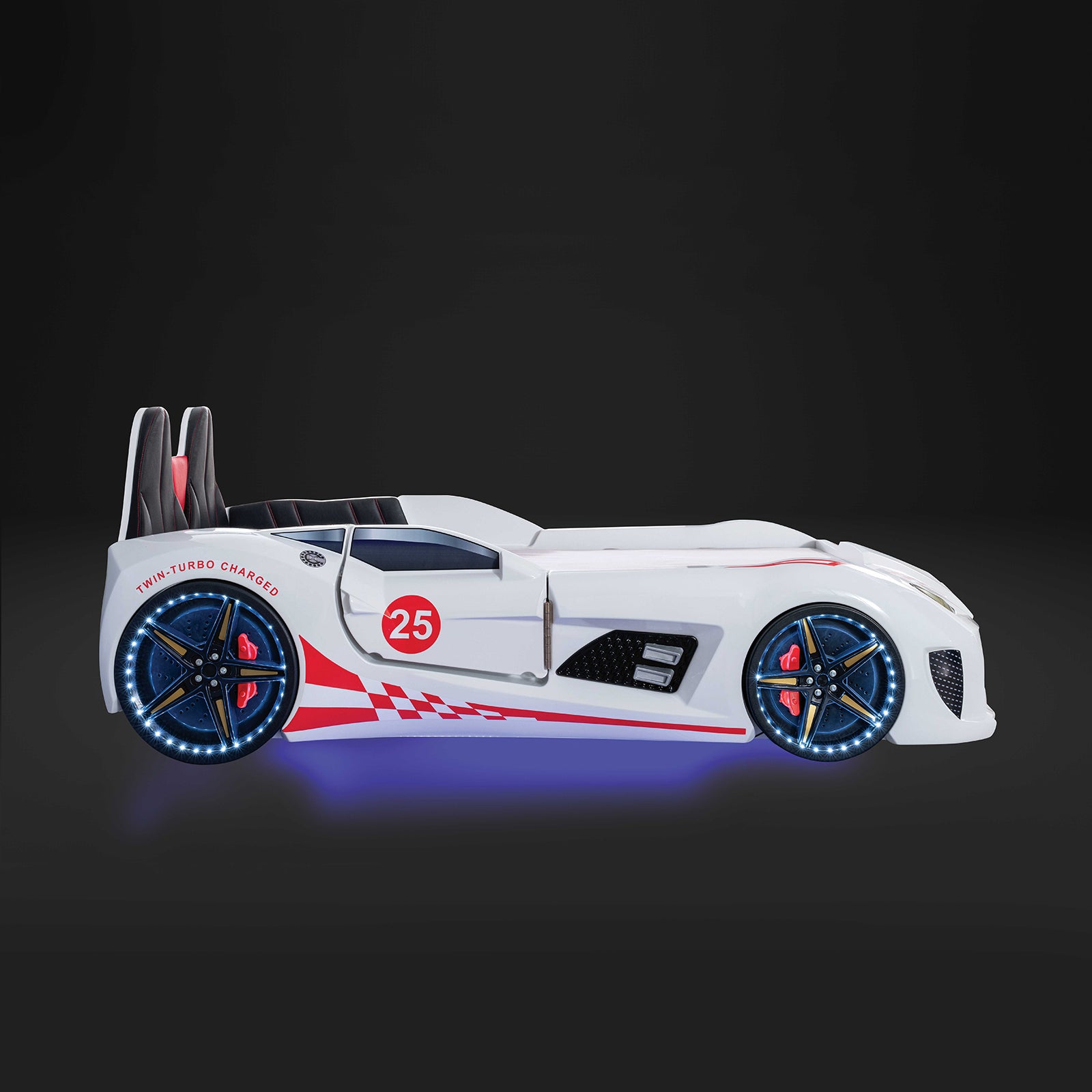 Trackster - Twin Car Bed, White