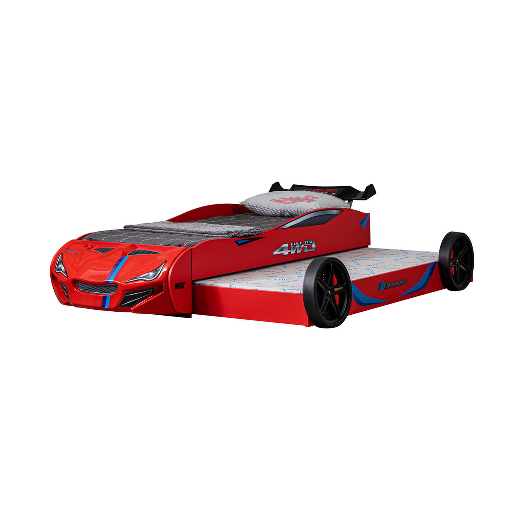 Tracklite - Car Bed w/ Trundle, Red