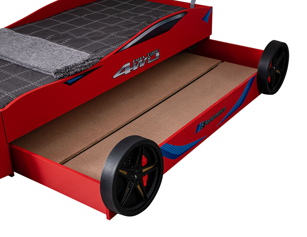 Tracklite - Car Bed w/ Trundle, Red