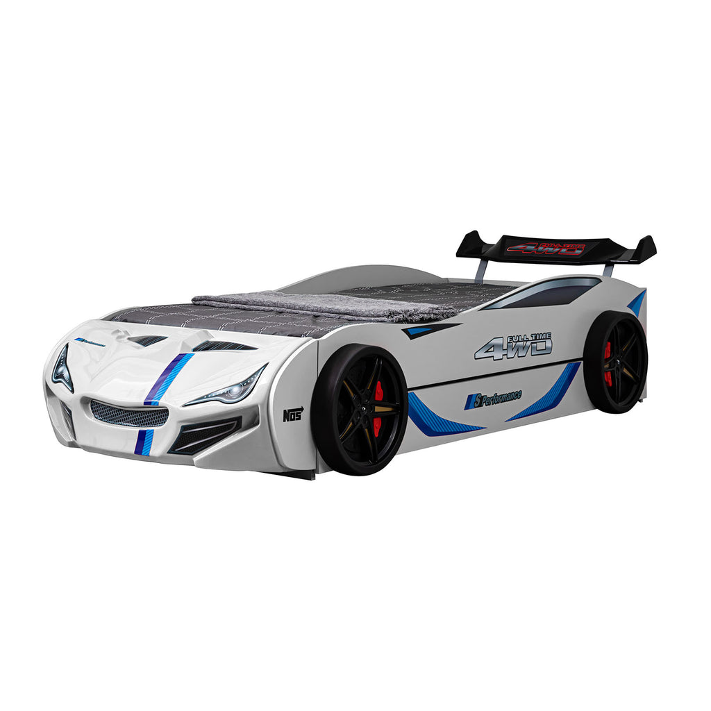 Tracklite - Car Bed w/ Trundle, White