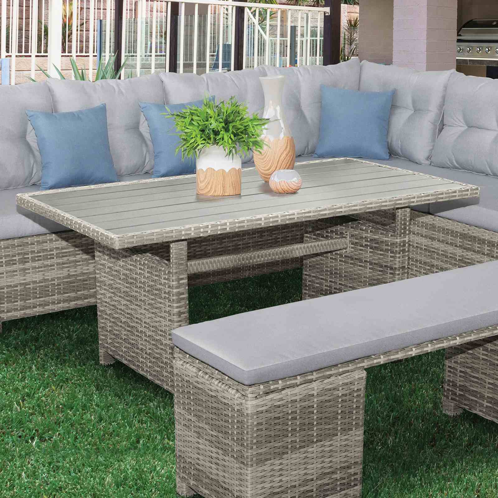 Malia - Patio Dining Table, Gray