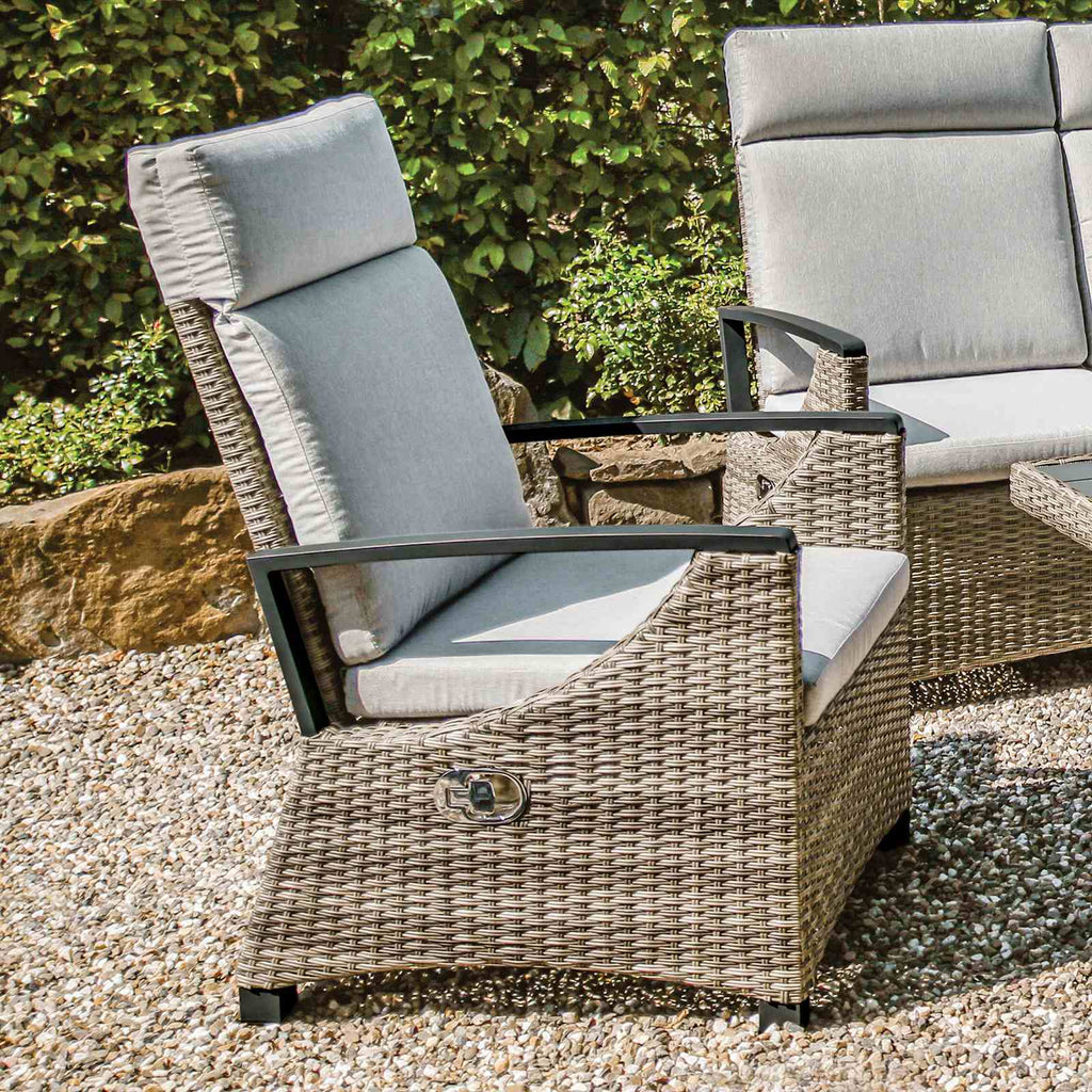 Antigua - Arm Chair, Gun Metal/Brown/Gray