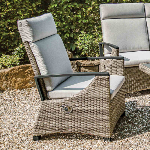 Antigua - Arm Chair, Gun Metal/Brown/Gray