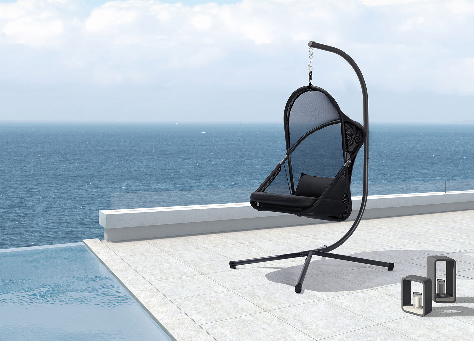 Crush Swing Chair, Black