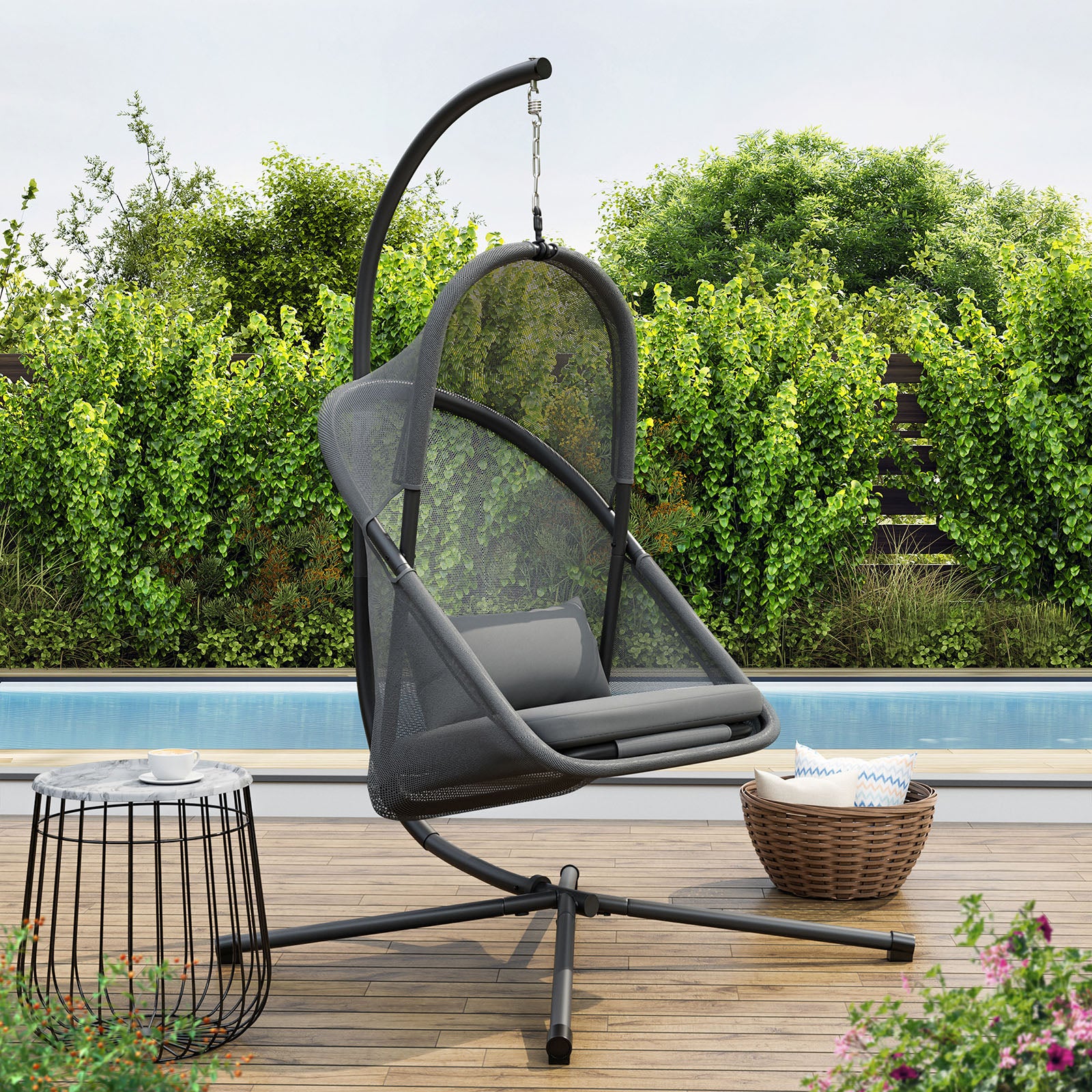 Crush Swing Chair, Dark Gray