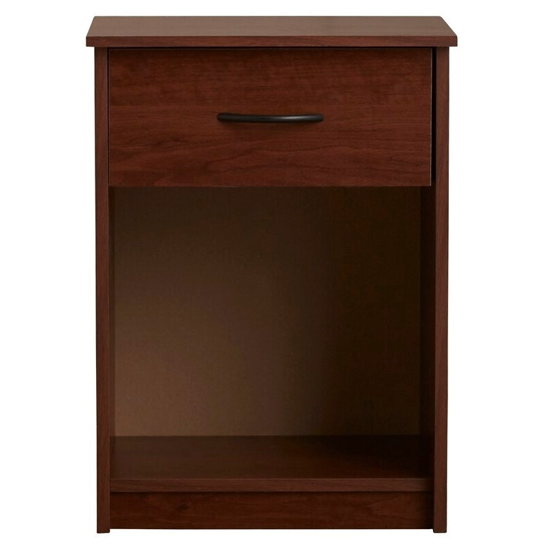 Bedroom 1-Drawer Nightstand End Table in Medium Brown Wood Finish