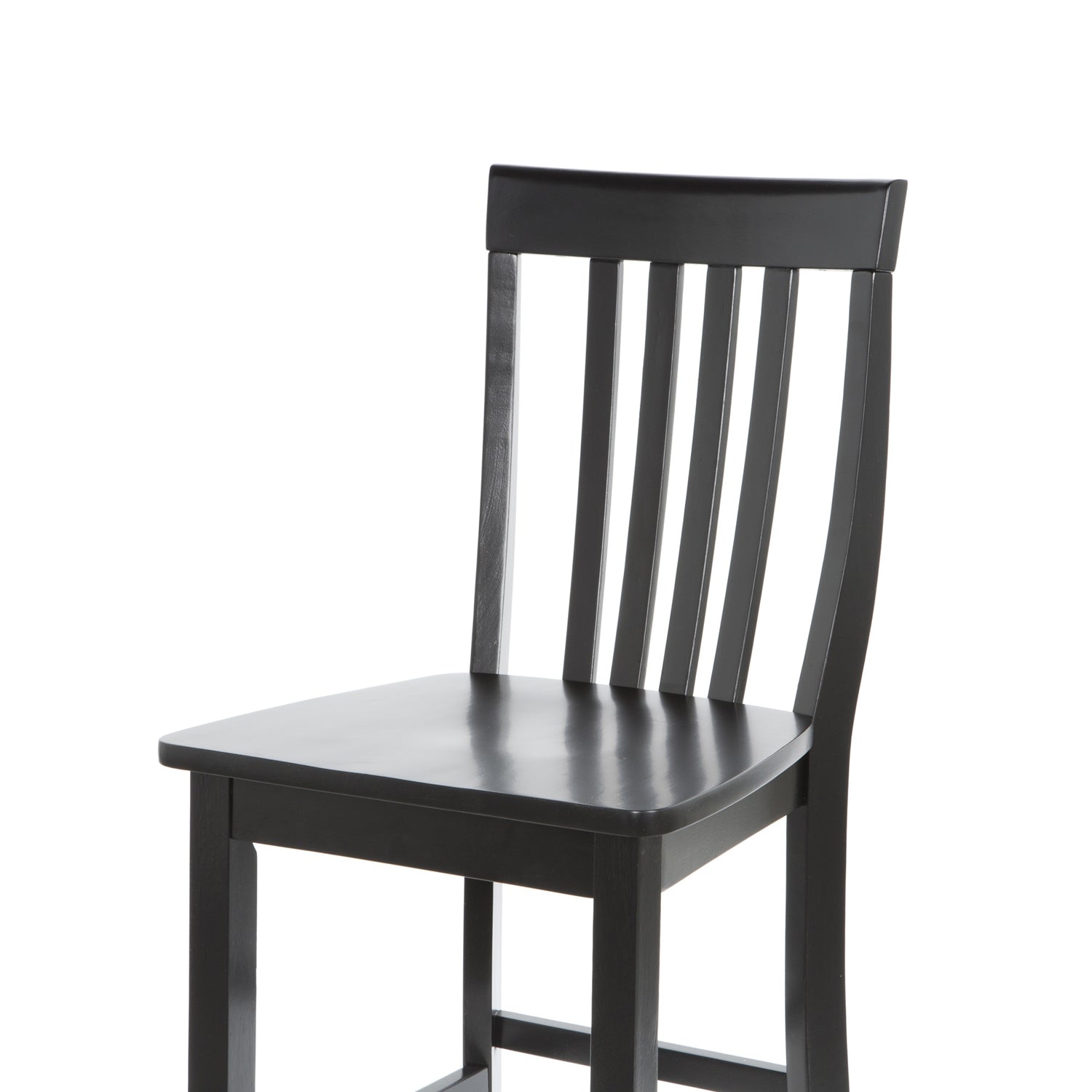 Set of 2 - 30-inch Solid Hardwood Bar Stools in Black Finish