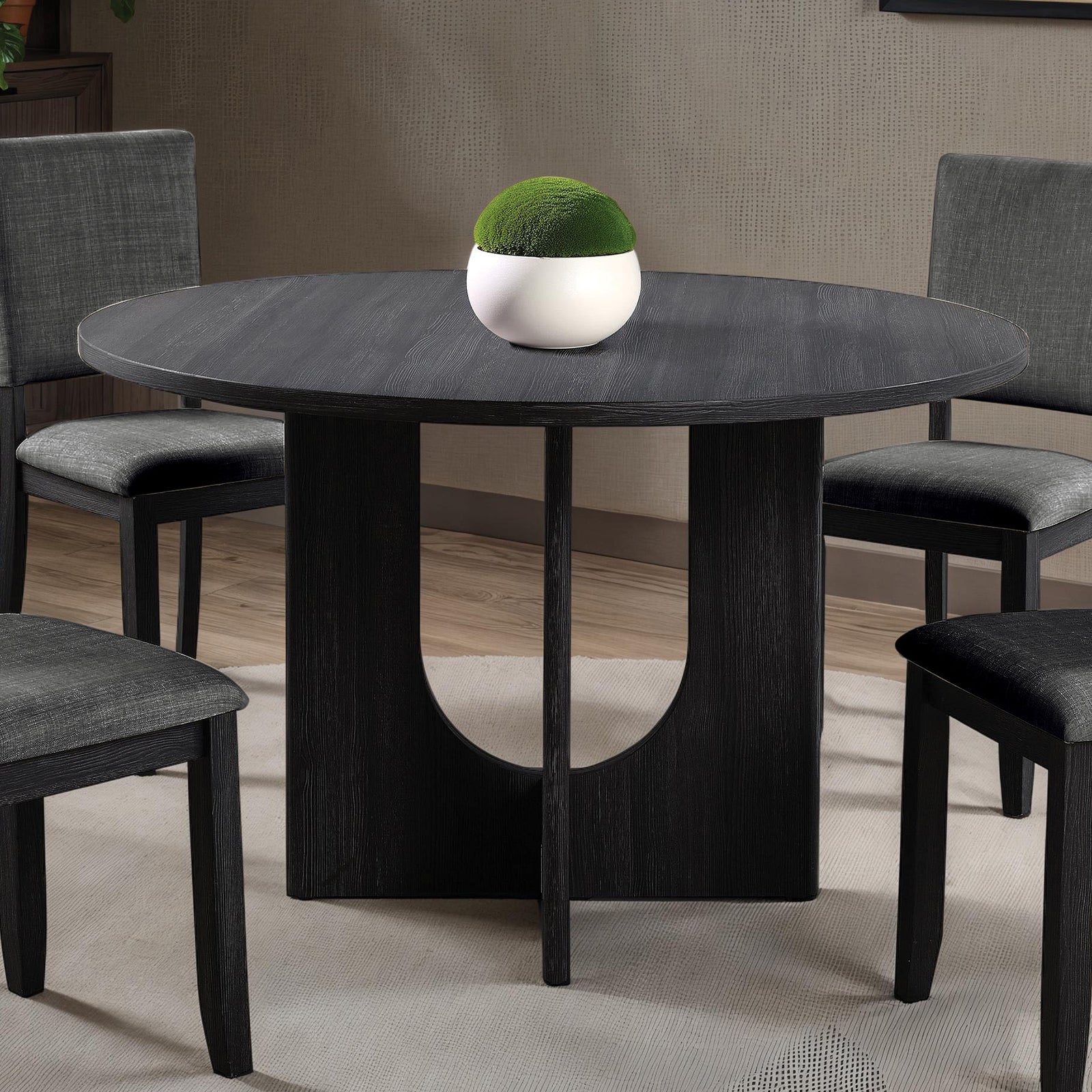 Oberto Round Dining Table - Dark Gray