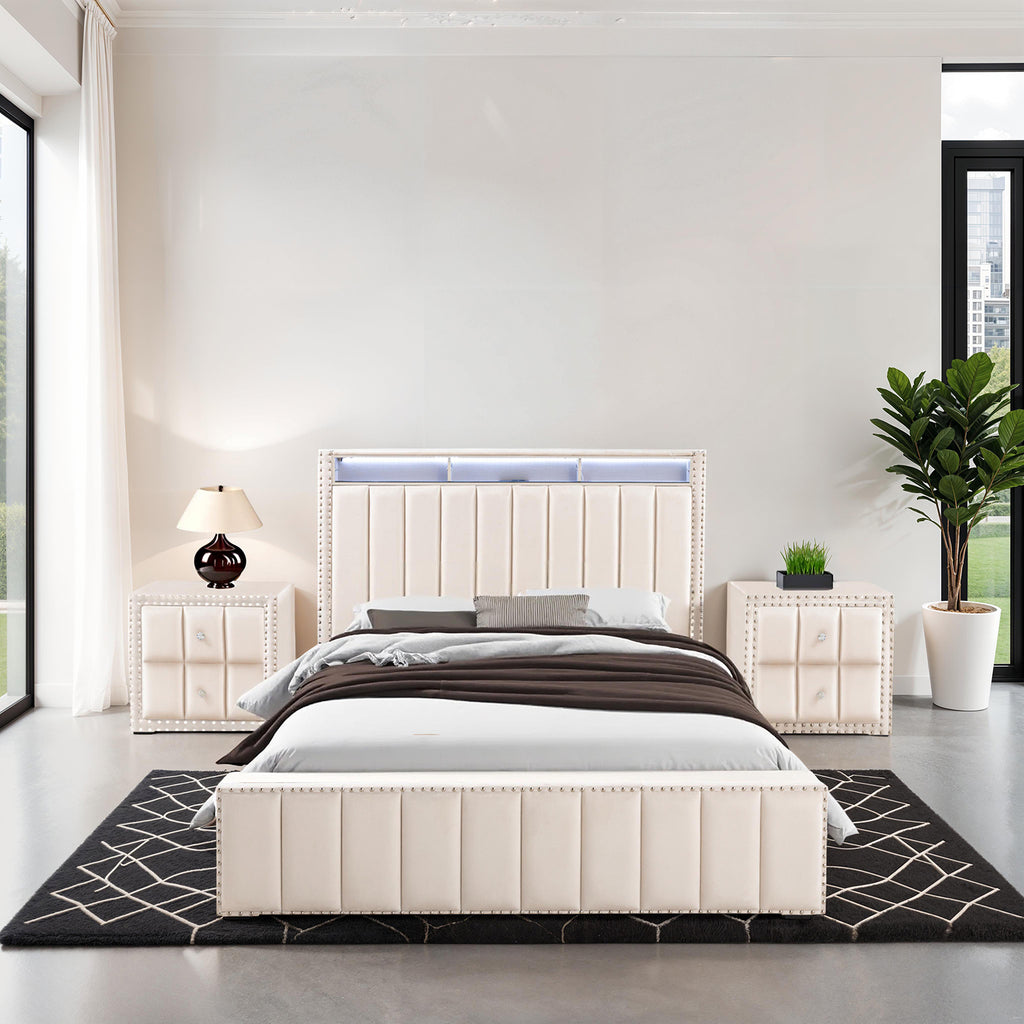 Farese - Queen Bed W/ 2 Nightstands