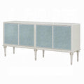 Ansaldo Console Cabinet AC02506 in Pearl White & Silver Shimmer
