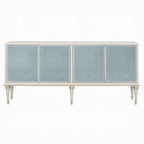 Ansaldo Console Cabinet AC02506 in Pearl White & Silver Shimmer