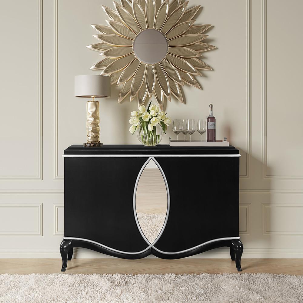 Ashor Console Cabinet AC02599 in Black Finish