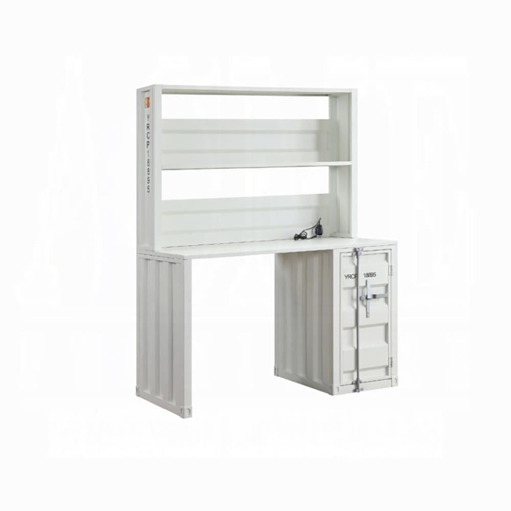 ACME Furniture Cargo Desk and Hutch in White