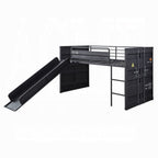Cargo Twin Loft Bed with Slide 38305 in Gunmetal