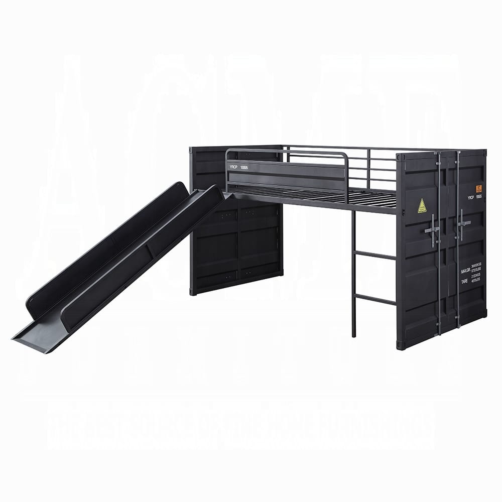Cargo Twin Loft Bed with Slide 38305 in Gunmetal