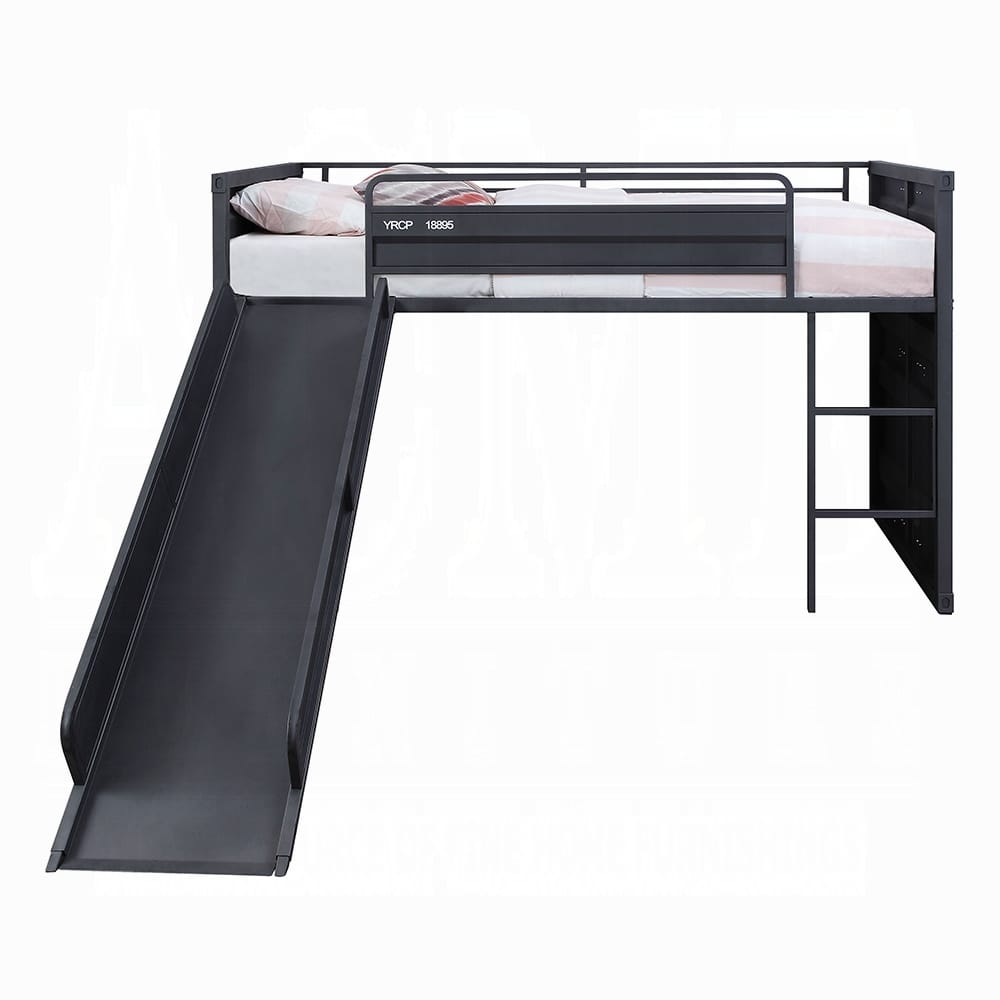Cargo Twin Loft Bed with Slide 38305 in Gunmetal