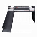 Cargo Twin Loft Bed with Slide 38305 in Gunmetal