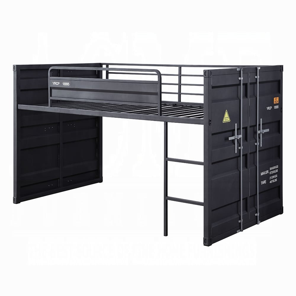 Cargo Twin Loft Bed with Slide 38305 in Gunmetal