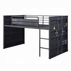 Cargo Twin Loft Bed with Slide 38305 in Gunmetal