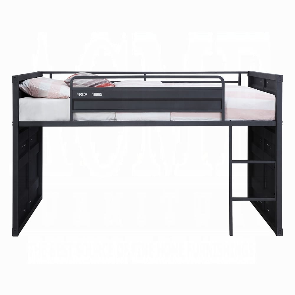 Cargo Twin Loft Bed with Slide 38305 in Gunmetal