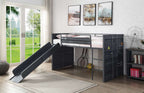 Cargo Twin Loft Bed with Slide 38305 in Gunmetal